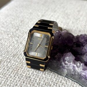 Seiko Black and Gold Octagon Watch